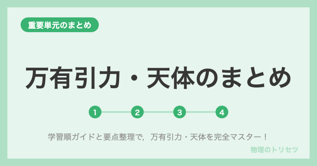 万有引力・天体のまとめ【学習ロードマップ】